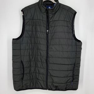 Chaps Men's Quilted Full Zip Black Vest